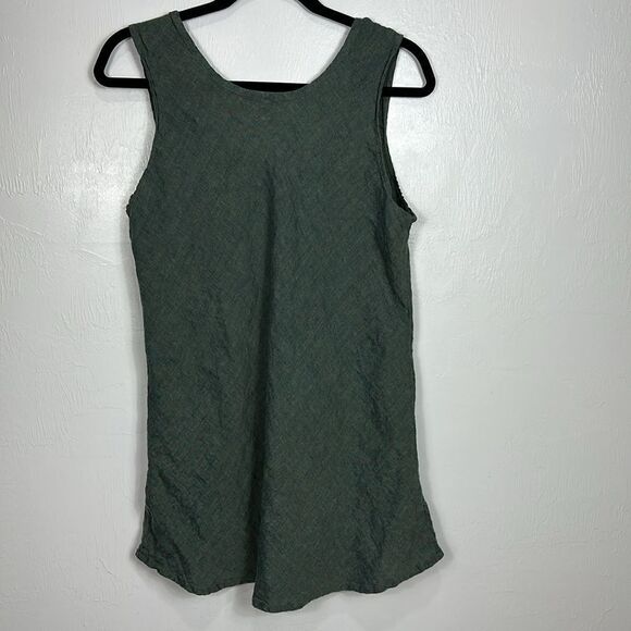 FLAX Linen Green Pull On Lightweight Sleeveless Tunic Top Size M - Picture 2 of 7